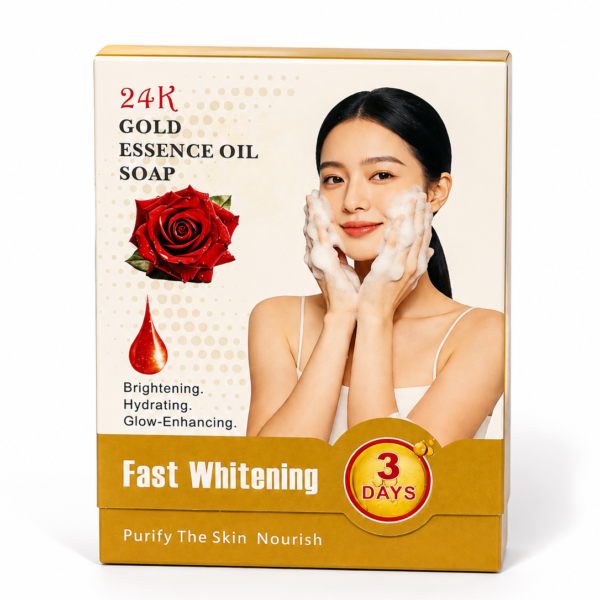 24k gold essence oil whitening face soap